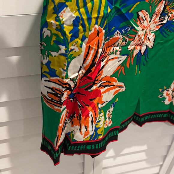 FreeMarket by Flying Tomato NWOT Green Floral Maxi Skirt in 100% Rayon. - Picture 6 of 11